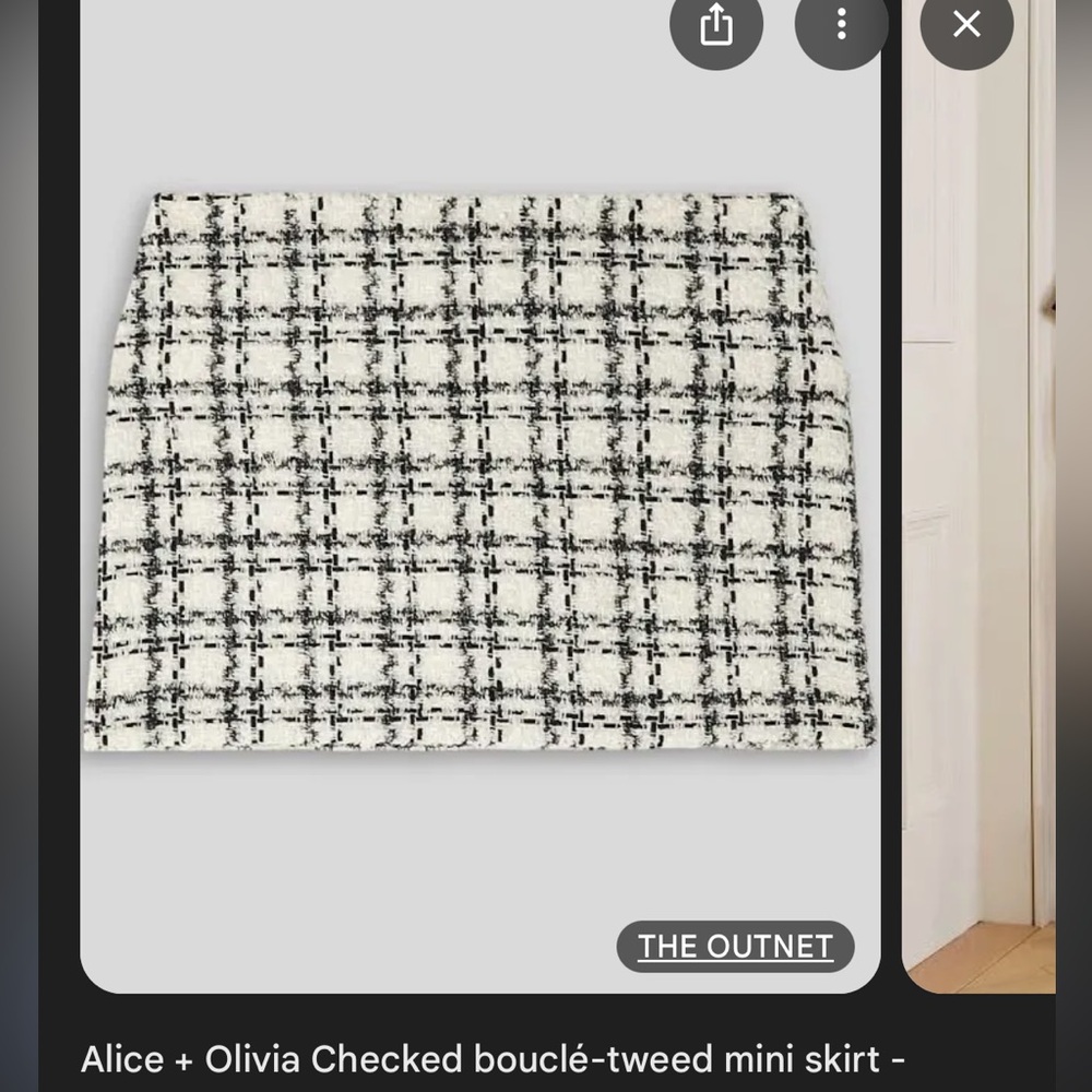 Alice + Olivia Black and White Pencil Mini Skirt